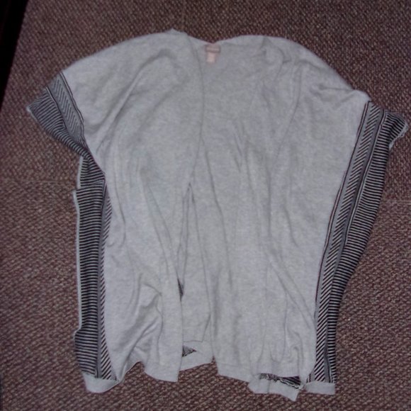 Chicos knit womens sweater wrap gray black coverup one size fits all long soft - Picture 2 of 5